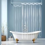 EurCross Clawfoot Tub Clear Shower Curtain 180x72...