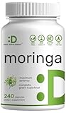 Moringa Capsules 9,000mg Herbal Equivalent, 240 Capsules – 4 Month Supply – Maximum Potency Pure Moringa Leaf Extract – Complete Green Superfood Supplement for Energy, Skin & Immune Health Support