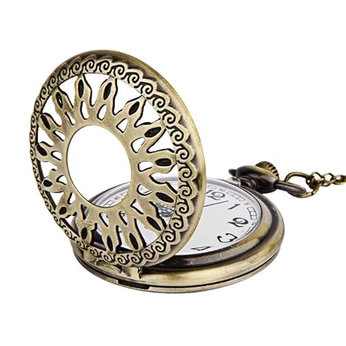 Image of AUGEN Premium Pocket Watch Metal Keychain Sun Retro Vintage for Gifting With Key Ring Anti-Rust (Pack Of 1)