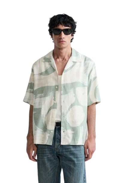 Image of Luxrio Casual Printed Textured Fabric Shirt for Men Regular Fit Cotton Blend