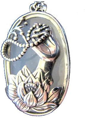 シルバー ロータス＆白めのう ペンダント手 （沖縄別途700円