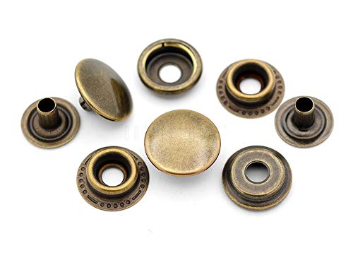 Craftmemore 50 Sets Antique Brass Snap Fasteners Ring-Socket Press Studs For Jacket Bag Canvas Closures #201 Vt47 (12Mm (0.47")) #TOP9