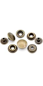 CRAFTMEMORE Set di 50 bottoni a pressione placcati in oro