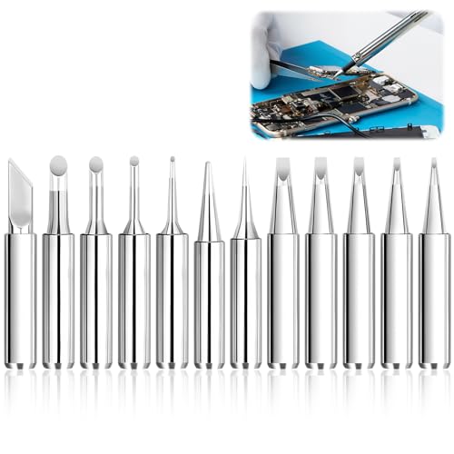 12 PCS 900m Soldering Iron Tips Set for Hakko Yihua Atten Quick Ryobi Soldering Station Guns Solder Iron Tip Replacement for Welding Equipment & Electronic Repairs Accessories