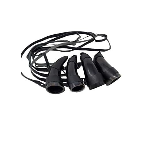 AleHorn Genuine Handmade Pocket Viking Drinking Horn Authentic Toasting Vessel Shot Glass Perfect for Whiskey Beer Wine Ale and Mead Champagne Horn (Toasting vessel w Strap)