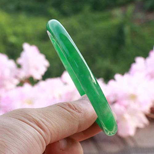 Bracelet en jade rond vert naturel bijoux femmes style chinois - 3
