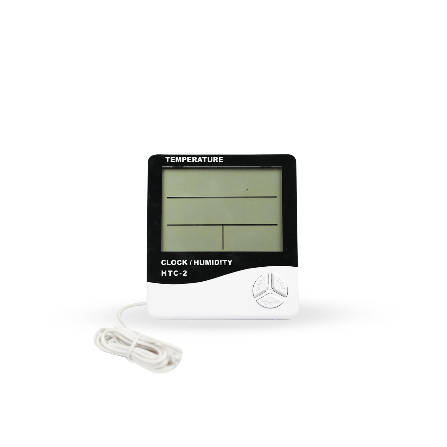 Dr. Care HTC-2 Digital Thermometer Hygrometer: Accurate Room Temperature and Humidity Monitor with LCD Digital Clock (White)