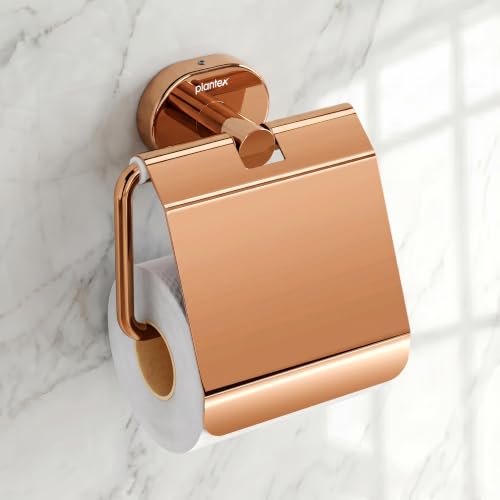 Image of Plantex J4 Stainless Steel Toilet Paper Holder for Bathroom /Tissue Holder for Washroom /Toilet roll Holder for Wall Mounted /Bathroom Accessories (PVD Rose Gold Finish) Onix