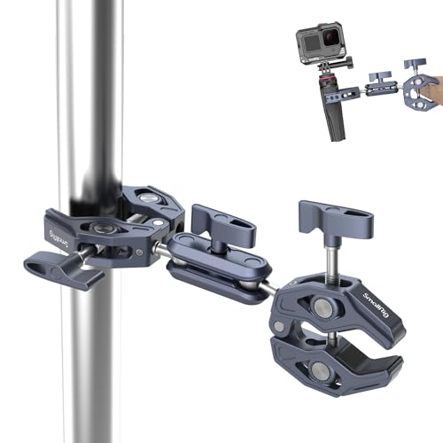 SMALLRIG Super Clamp mit doppelten krabbenförmigen Klemmen, doppelte Kameraklemme, Magic Arm Doppelkugelkopf-Adapter für Action-Kamera, Stativ, Regenschirm, Fotografie-Reflektor, Querstange - 4103B