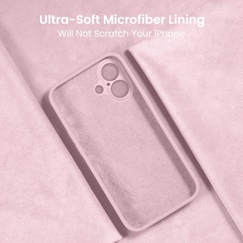 Image of FireNova Designed for iPhone 16 Plus Case, Silicone Upgraded [Camera Protection] Case, Soft Anti-Scratch Microfiber Lining Inside, 6.7 inch, Chalk Pink