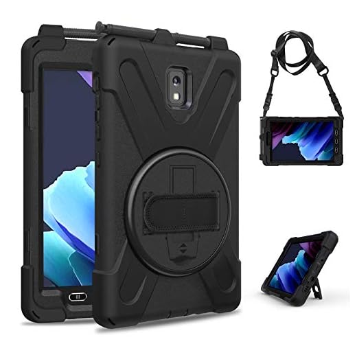 Capa para Samsung Galaxy Tab Active 3 T570/T575, capa resistente a quebras três em um, à prova de quedas, à prova de poeira, à prova de choque, suporte multifuncional giratório de 360 graus