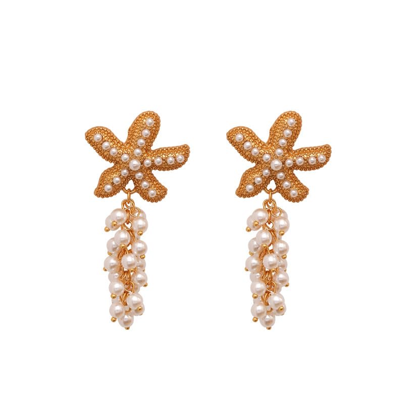 auruméStar Pearl Tassel Earrings for Women