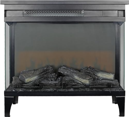 ESPIDOO 24 Inch Electric Fireplace Heater: Three Sided Glass Modern Design with Adjustable Flame Effects - Freestanding Portable Fireplace for Creative Studio & Office Space - Image 7