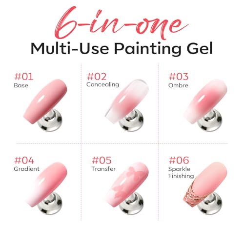 Image of modelones Pat Paint Gel Nail Polish, 6 Colors Soak Off UV Patting Gel