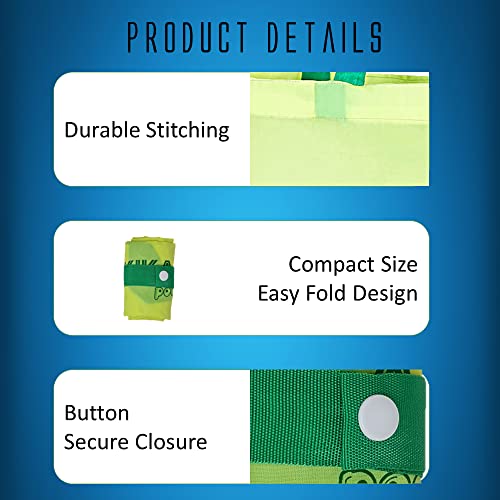 Image of KIKA Homs Pockety Foldable Shopping Bag for Grocery - Folds to Pocket Size, Tote Grocery Shoulder Handbag Travel Bag