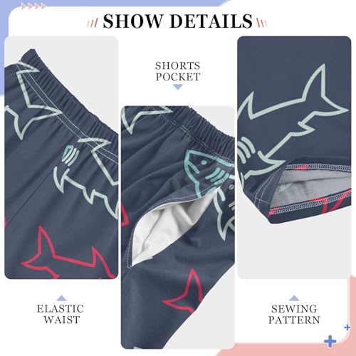 Sharks Colored Abstract Pattern Boys Pants for Kids Jogger Pants with Pockets S-XL4
