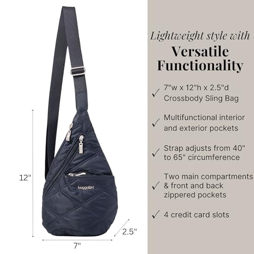 Image of Baggallini Mini Sling - 12x7 Sling Crossbody Bag Backpack with Adjustable Shoulder Strap
