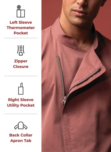 Chef Works Men's Springfield Chef Coat, Brick, Large #TOP3