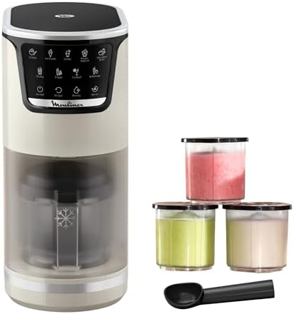 Moulinex Dolci, Machine à glaces, 10programmes, Nettoyage automat...