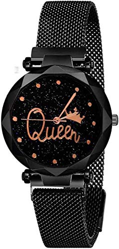ZUPERIA Luxury Magnetic Strap Queen Dial Analog Watch for Girls & Women (Black) (B08Q3C5MM3) Amazon Price History, Amazon Price Tracker