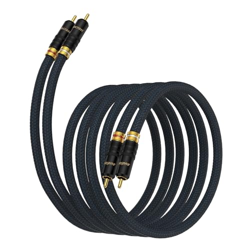 Image of Tertullus 2Pack RCA Audio Cables, 6N OFC Braided RCA Male to Male Stereo Audio Interconnect Cable for Home Theater, HDTV, Subwoofer, Amplifiers, HiFi Systems (2M / 6.6FT)