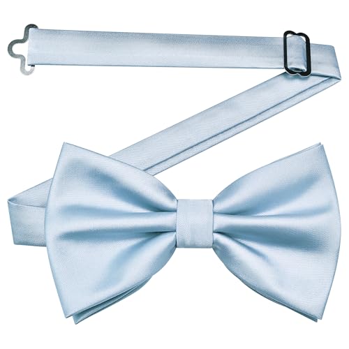 Image of GUSLESON Men's 3-pc Solid Color Bow Tie Gift Set - Double‑Fold Pre-Tied Bow Tie, Pocket Square, Cufflinks - Wedding Formal Party