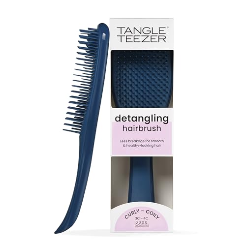 Tangle Teezer - Escova de cabelo desembaraçadora The Ultimate Detangler para texturas grossas a crespas. Ideal para o uso em fios úmidos Cor: Blue