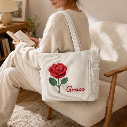 Bolso tote personalizado de flores para mujeres miniatura 7