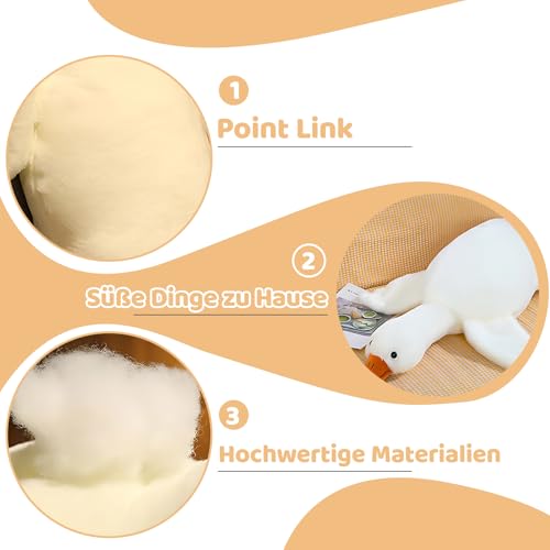 PDirat Ente & Gans Plüschfigur, 50 cm Weiche Baumwoll Plüschdekoration, Multifunktionales Schlaf- & Sofakissen, Erwachsene, Ideal für Wohnzimmer Büro Dekoration