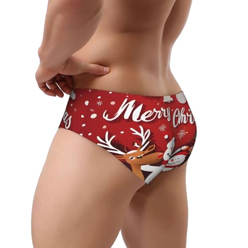 (Merry Christmas) Men's Triangle Briefs, Soft Sexy Comfortable Breathable Underwear for Men-3