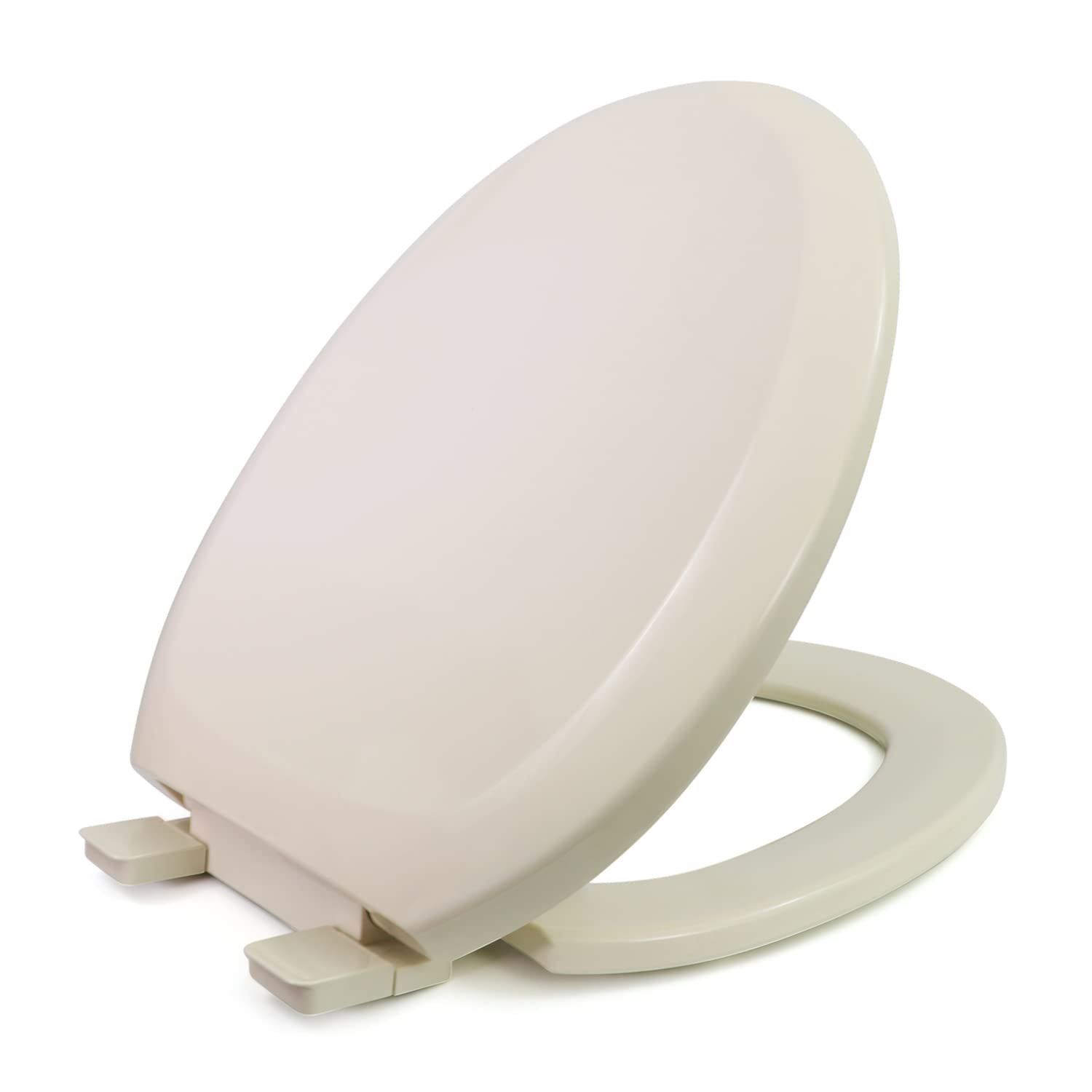 HighcraftB4TSPR Round Plastic Toilet Seat Slow Close ∙ Easy Remove, Bone