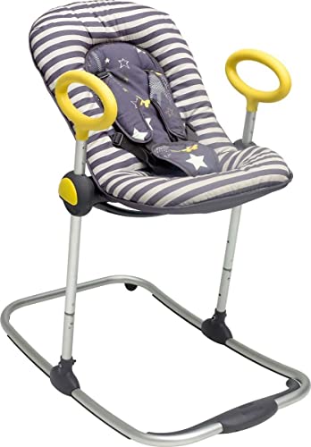 BÉABA, BabyWippe Up & Down I, Durch einfachen Druck verstellbar , 4 Höhenstufen, 3 Neigepositionen, Für Babys und Kleinkinder, Sitzverkleinerer für Neugeborene, Ultra komfortabel, Grau