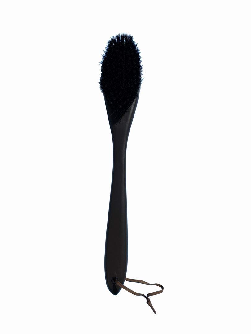 VINN DUNN BESPOKE Wooden Charcoal Brown Clothes Brush 380mm L handle, Synthetic Vegan Bristles - Image 4