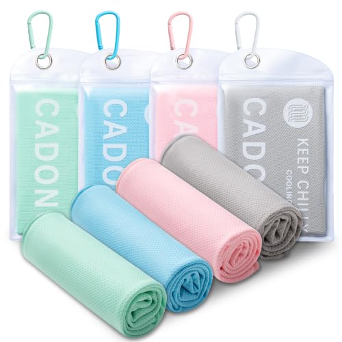 Image of 4 Pack Cooling Towel (40 inchx12 inch), Soft Breathable Chilly Towel, IceTowel, Microfiber Towels for Yoga, Sport, Running, Workout,Gym, Camping, Fitness, Workout & More Activities(Multicolor)