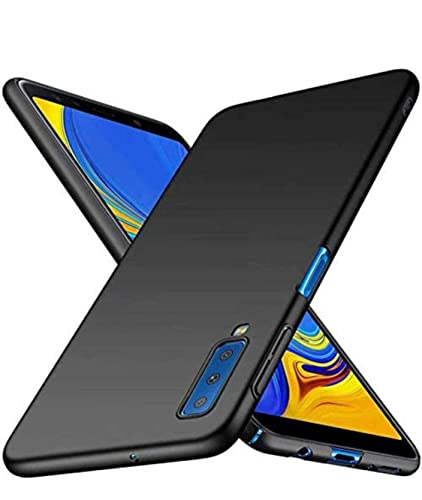 Image of Mobile Back Cover Case for Samsung Galaxy A7(2018) (Silicone Case|CameraProtection|Black SC1510)