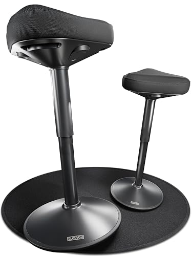 CLOUVOU Nexus Taburete ergonómico de Oficina [Original] Taburete Regulable en Altura de 57 cm a 82 cm - Taburete diseño como Taburete Taller - Taburete Alto o Taburete Acolchado, Ajustable Altura