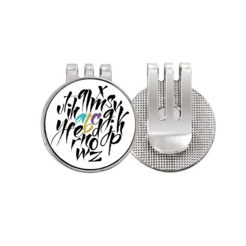 Marqueur de balle de golf alphabet émaillé avec fixation magnétique