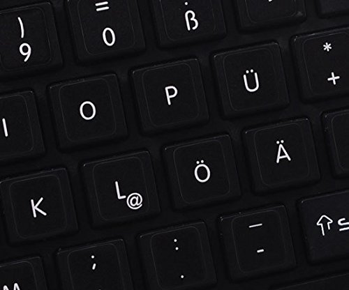 Pegatinas para teclado alemán Mac fondo negro miniatura 3