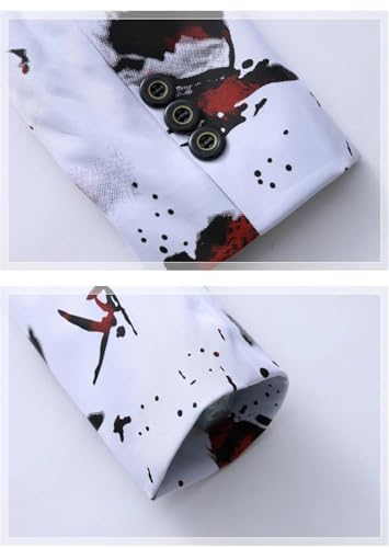 Mens Floral Printed Suit Blazer Homme Club Stage Wedding Single Breasted Jacket4