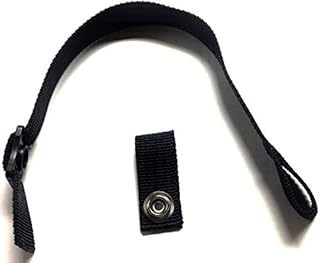Hockey Helmet Chin Strap with Single Snap (Black)