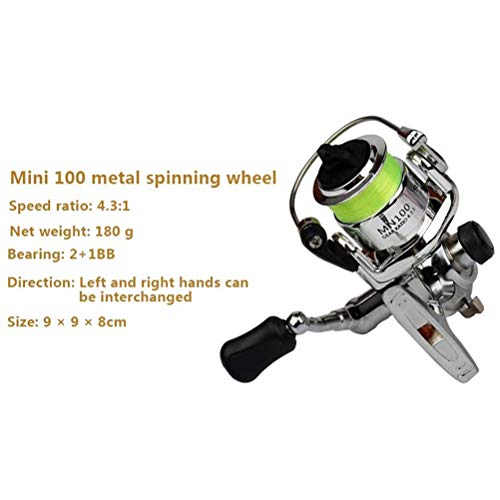 QUEENBAR Leikance Eis-Angelrute Boot Winter Angelrute mit Spinn-Angelrolle Angelausrüstung Set Tragbare Angelausrüstung