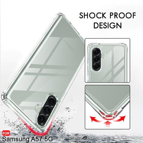 Image of TheGiftKart Back Cover for Samsung Galaxy A57 5G Case | Hybrid Crystal Clear Shockproof Design | Camera Protection Bump | Hard Clear Back | Galaxy A57 Back Cover (PC & TPU, Transparent)