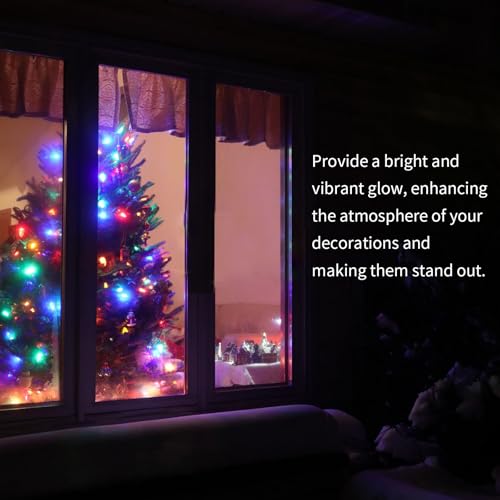 Image of 25FT C7 Multicolor Christmas Lights Outdoor, Waterproof LED String Lights with 25 Bulbs for Roof, Fence Patio Xmas Tree Holiday Decor