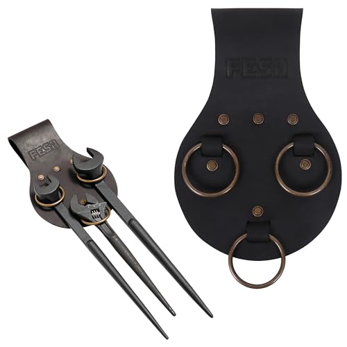 FESA Spud Wrench Holder, Full Grain Leather, Holds 3 Wrenches
