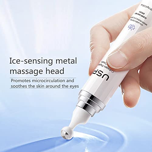 Collagen Peptide Eye Cream with Massage Roller Long-lasting Moisturizing Lift Tighten Anti-wrinkle Anti-aging Eye Cream for Dark Circles and Puffiness 15g - Image 6