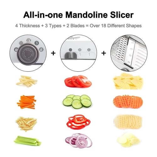 Mandolina ajustable 18 en 1 cortadora de vegetales miniatura 4