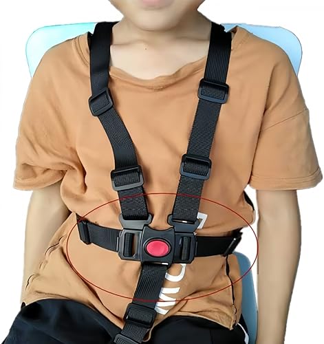 Image of 5-Point Kids Safety Harness Adjustable Polyester Safety Belt for High Chair /Stroller /Car Seat（2pcs）