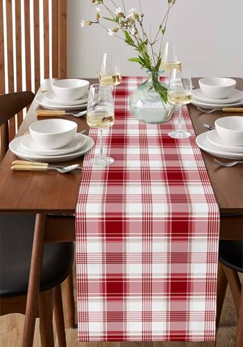 Atuitaisyou �e�[�u�������i�[ �`�F�b�N �ԐF �~�j�}���X�g ���� �e�[�u���N���X ��33cm×��122cm �H����� ������� �k���� �ƒ�p ����~�� ���l���� �p�[�e�B�[ �C�x���g �����` ���� �e�[�u���Z���^�[