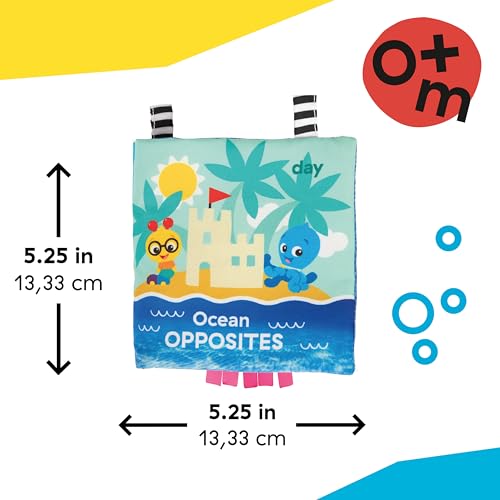 Image of Baby Einstein Ocean Explorers Ocean Opposites Soft Activity Book, Sensory Cloth Book with Textures & Mirror, 0-36 Months