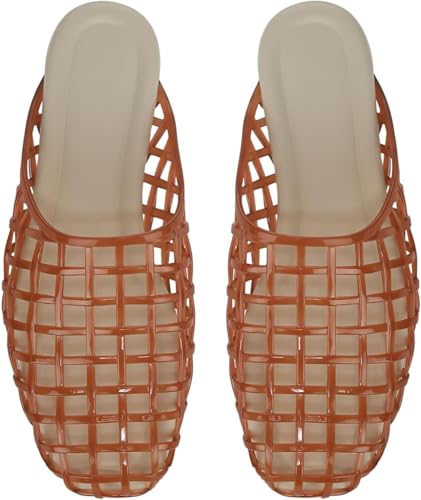 MAVMAX Jelly Shoes Clear Mary Jane for Women Slip On Jelly Slide Sandals Breathable Closed Toe Flat Shoes for Summer3